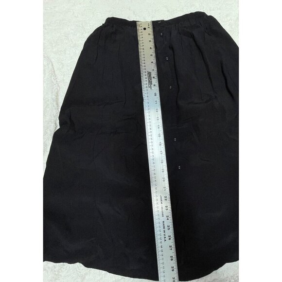 Uniqlo Ines De La Fressange Women's Size 6 Black Button-Front Pleated Midi Skirt - Picture 8 of 8